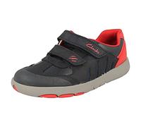 Clarks - Boys Shoes K Rex Play Kids Navy/Red Leather - Navy/Red Leather - 12 UK / 30 EU - F (Standard)