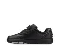 Clarks Rex Stride K Childrens Black Leather, 2