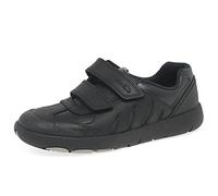 Clarks Rex Stride K, Enfant Unisexe, Schwarz, Black leather (cuir Noir), 28 EU