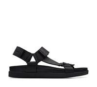 Clarks Sandale Sunder Range pour homme, Cuir noir noir, 46 EU