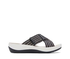 Clarks Sandales à enfiler Arla Wave pour femme, Black Combi, 38 EU