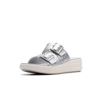 Clarks Sandales à enfiler avec boucle pour femme, Argenté métallique, 41 EU