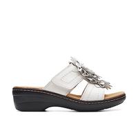Clarks Sandales à enfiler Merliah Raelyn pour femme, cuir blanc, 37 EU