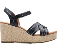 Clarks - Sandales à lanières Sabina pour femme, cuir noir, 38.5 EU