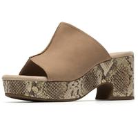 Clarks Sandales à talons en liège Nerisa Vine pour femme, Cuir d'intérêt sable, 7.5