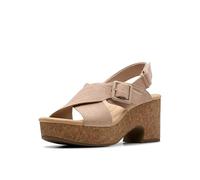 Clarks Sandales à talons Nerisa West pour femme, Nubuck sable., 38 EU