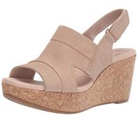 Clarks Sandales Annadel IvoryWedge pour femme, Nubuck sable., 8 UK Wide