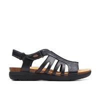 Clarks Sandales April Belle pour femme, cuir noir, 10 Narrow