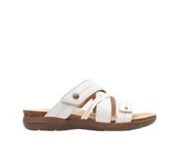 Clarks Sandales April Willow Slide pour femme, cuir blanc, 41 EU