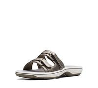 Clarks Sandales Breeze Piper Slide pour femme, adulte, Étain synthétique, 39.5 EU
