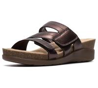 Clarks Sandales compensées Calenne Holly pour femme, Bronze/marron synthétique, 8 Wide