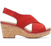 Clarks Sandales compensées Giselle Cove pour femme, Rouge, 42.5 EU