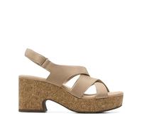 Clarks Sandales compensées Nerisa Grace pour femme, beige, 7