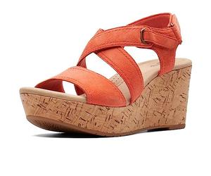 Clarks Sandales compensées Rose Way pour femme, Noir, 35.5 EU