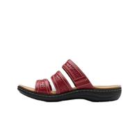 Clarks Sandales décontractées pour femme, cuir rouge, 6.5 Wide