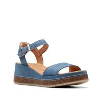 Clarks Sandales Kassanda Lily pour Femme, Nubuck Bleu, 39 EU