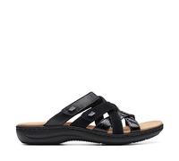 Clarks Sandales Laurieann Bali Slide pour femme, cuir noir, 7 Wide
