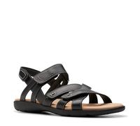 Clarks Sandales plates Elizabelle Gem pour femme, cuir noir, 43 EU