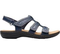 Clarks Sandales plates Laurieann Ivy pour femme, Cuir bleu marine, 38 EU
