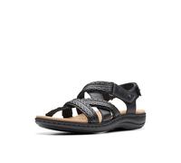 Clarks Femme Laurieann Rena Sandale Plate, Black Combi, 43 EU