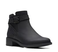 Clarks Bottines Maye à sangle pour femme, cuir noir, 38 EU