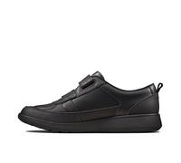 Clarks Scape Flare K, Sneakers Basses Garçon, Noir (Black Leather Black Leather), 28.5 EU