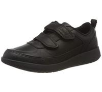 Clarks Scape Flare K, Sneakers Basses Garçon, Noir (Black Leather Black Leather), 33.5 EU
