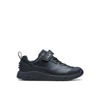 Clarks School SteggyStride K Sneaker, Black Leather, 33 EU