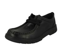 Clarks Senior Garçons Mocassin Habillé En Cuir Noir Lacets Chaussures École