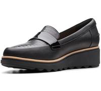 Clarks Sharon Dolly Mocassins pour Femme, Cuir Noir, 3 UK Wide