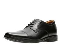 Clarks Homme Tilden Cap Plat Oxford, Cuir Noir, 45 EU