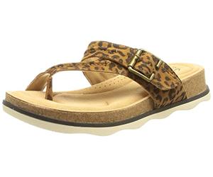 Clarks Tongs Brynn Madi pour femme, Motif léopard, 36 EU