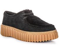 Clarks Torhill Bee Cuir Nubuck Ribé Noir Chaussures Casual Femmes EU37-41