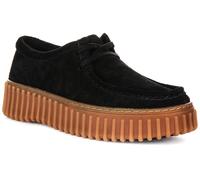 Clarks Torhill Bee Ribbed Lace Shoe Femme Trainer Suède Noir EU 36-42