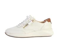 Clarks Un Rio Zip - Baskets cuir femme blanches, lacets & zip, semelle synthétique, confort 37