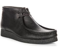 CLARKS Wallabee Evo Cuir Crêpe Semelle Chukka Bottes Hommes en Noir 7 - 12