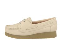 Clarks Wallabee EVO Sea Chaussures Dames Sneakers Cuir Creme Lacets