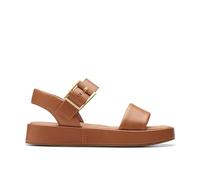 Clarks Women's Alda Strap Sandal, Marron clair/cuir, 39.5 EU