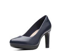 Clarks Women's Ambyr Joy Pump, Navy Leather, 6.5