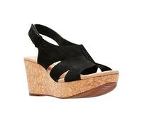 Clarks womens Annadel Bari Platform, Black Nubuck, 9.5 US