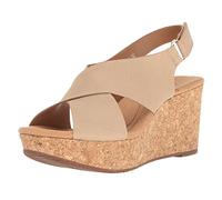 CLARKS Women's Annadel Eirwyn Wedge Sandal, Sand, 11 M US