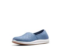 Clarks Women's Breeze Emily Loafer, Blue Textile, 7 Wide