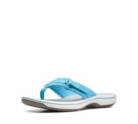 Clarks Women's Breeze Sea Flip-Flop, Aqua Synthetic 2, 44 EU
