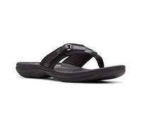 Clarks Women's Breeze Sea Flip-Flop Black Premium Black 8 M US