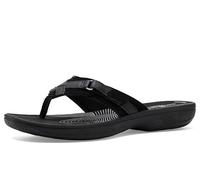 Clarks Women's Breeze Sea Flip-Flop Black Premium Black 8 M US