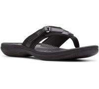 Clarks Women's Breeze Sea Flip-Flop Black Premium Black 8 M US