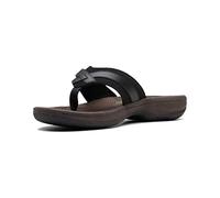 Clarks Women's Breeze Sea Flip-Flop, Black Synethetic Brown Sole, 37.5 EU