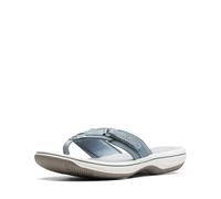 Clarks Women's Breeze Sea Flip-Flop, Blue Grey Synthetic, 35 EU
