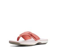 Clarks Women's Breeze Sea Flip-Flop, Bright Coral Synthetic, 10M