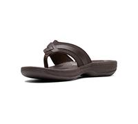 Clarks Women's Breeze Sea Flip-Flop, Brown Synthetic Brown Sole, 37.5 EU